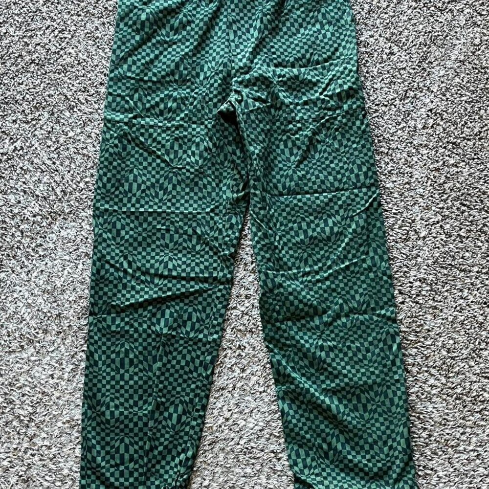 Paloma‎ Wool Green Checkered Pants Wmn XS 80s Style Geometric Shabby Chic Retro